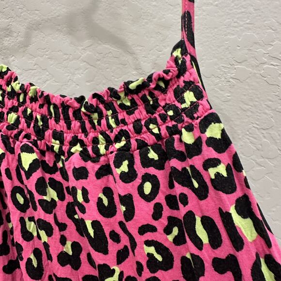 Posh Peanut Neon Pink Cheetah Animal Print Tank Romper - Picture 3 of 6